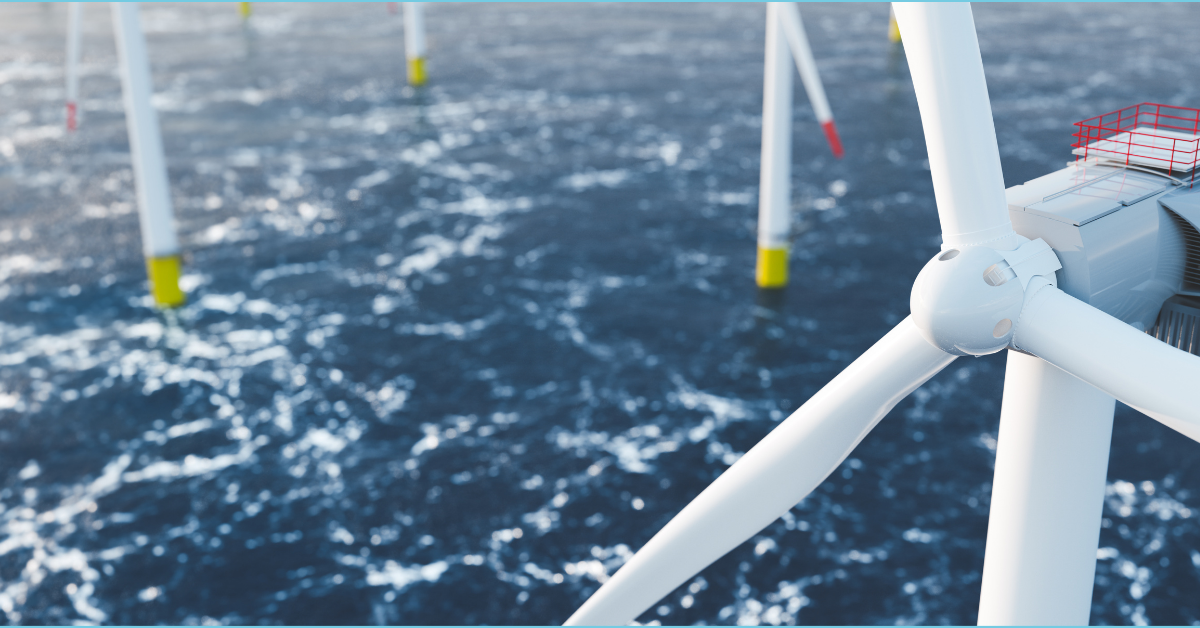 Giant wind turbines in ocean