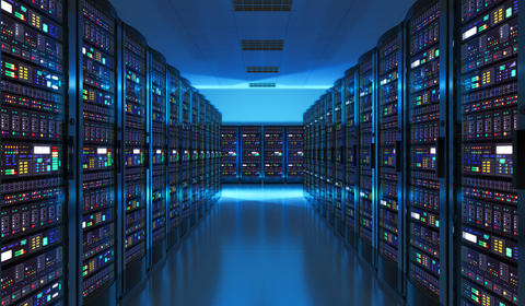 Large room filled with data storage