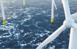 Giant wind turbines in ocean