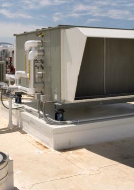 HVAC unit on top of a building