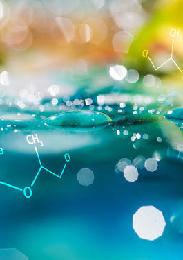 Bis(2-chloro-1-methylethyl)ether over abstract background