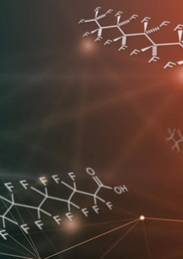 PFAS compounds against abstract background
