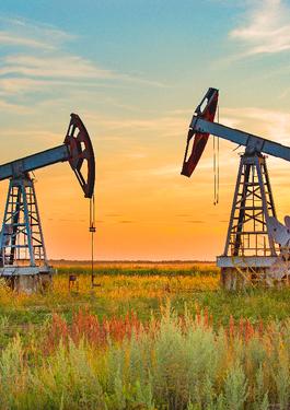 Pumpjacks on an oil well