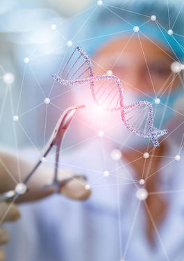 Laboratory technician picking DNA strand