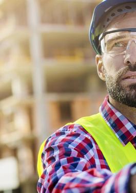 Man in PPE on construction site