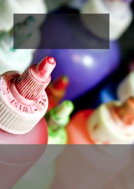 assorted paint bottles