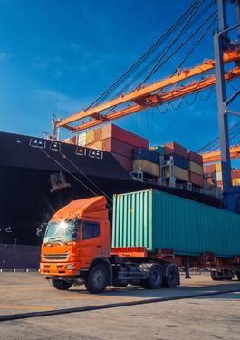 cargo boat and truck