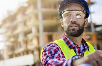 Man in PPE on construction site