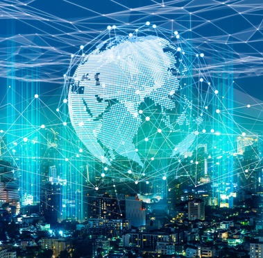 smart city and communication network concept